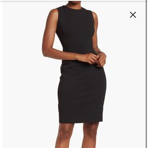 Calvin Klein Black Sleeveless Sheath Dress Size 10 Classic Work Office LBD